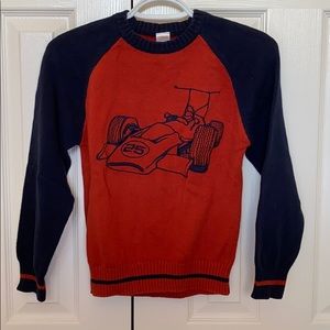 Boys race-car sweater